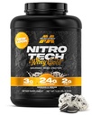 Muscletech Whey Protein Powder (Cookies & Cream, 5LB) - Nitro-Tech Whey Protein Isolate Smoothie Mix para Lean Muscle & Recovery - 24g de Whey Gold Protein para Mulheres e Homens - Embalagem Maio Vary
