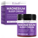 Creme de magnésio para dormir - Enriquecido com óleo de amêndoa, lavanda e vitamina E para relaxamento profundo - Loção de magnésio natural para nutrição da pele e absorção rápida - Lavanda