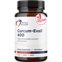 Designs for Health Curcum-Evail 400 - Suplementos de Curcumina Acumérica Biodisponível - Tecnologia de Emulsificação de Evail - Complexo de Curcumina C3 com Óleo Acumênico + Vitamina E, Não-GMO (120 Softgels)