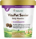 NaturVet VitaPet Senior Daily Vitaminas Plus Glucosamina para cães, 60 quilates macios, fabricados nos EUA com ingredientes de fonte global