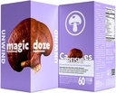 Magic DozeTM Reishi Mushroom Suplemento Cápsulas - 60 Contagem, Descontrair, Suplemento de ervas, Alívio de estresse, Suporte imunológico, Vegan, Ingrediente orgânico Reishi