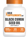 BulkSupplements.com Óleo de Sementes de Cominho Preto Softgels - Óleo de Sementes de Cominho Preto 1000mg - Gluten Free, 1 Softgel por serviço, 120 contagem (Pacote de 1)