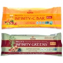 Infinity Greens Bundle, 1 Caixa Verde Superfood Bares (12 Pack), 1 Caixa Organic Vitamina C Snack Bares (12 Pack)