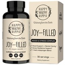 Suporte de humor cheio de alegria - 7 Herb Complex w/St. Johns Wort – Ajuda a acalmar a mente e o corpo 100% Plant-Based Happy Pills, Ashwagandha, Rhodiola Rosea, 60 Ct
