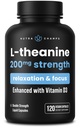 NutraChamps L-Theanina 200mg Cápsulas de dupla força L-Theanina líquido com vitamina D3, óleo de coco orgânico . Suporta humor, foco, alívio de estresse para crianças e adultos.