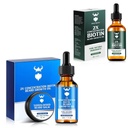 Kit de crescimento de barba de sândalo com 2X Biotin para homens e cedarwood Beard Growth Oil, ingredientes naturais e espessa o crescimento do cabelo facial