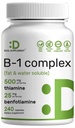 SUPPLEMENT DEAL Vitamina B1 500mg com Benfotiamina, 240 cápsulas – 2 em 1 Fórmula aprimorada – gordura e água Suplemento Solúvel de tiamina B1 – Terceiros testados, não-GMO, sem glúten