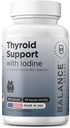 Balancebreens Suplemento de suporte da tireóide com iodo, L-Tirosina, Vitamina B12 e Selênio, 30 Veg Cápsulas - Energia, Metabolismo e Focus Support