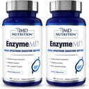 1MD Nutrition EzymeMD - Enzimas Digestivas Suplemento - Médico Formulado      , 18 Enzimas Baseadas em Plantas - Gás e Bloating Support , 120 Cápsulas (2-Pack)