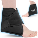 Hilph Ankle Ice Pack Embrulho para inchar, Reusable Gel Cold Pack para Tornozelo Sprained, Hot Cold Compress para recuperação cirúrgica, Fasciite plantar, alívio da dor no pé, Inchaço, Aquiles Tendonitis, Preto
