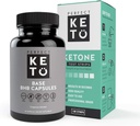 Perfect Keto Exógeno Cetones Base BHB Suplemento (60 Cápsulas) - Ketogenic Diet Support Gestão de Peso, Energia e Foco - Ketosis Beta-Hydroxybutirato com (100 pcs) Keto tiras Bundle