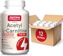 Fórmulas Jarrow Acetil L-Carnitina 500 mg, Suplemento dietético, Suporte Aminoácido para Saúde do Cérebro e Antioxidantes, 120 Cápsulas Veggie, Fornecimento de 120 dias (Pacote de 12)