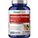 NusaPure American Ginseng 10:1 Extrato, 500 mg Equivalente a 5000mg - 200 Cápsulas Veggie (Vegetariano, Não-GMO, Vegan)