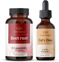 HERBAMAMA Beterraba Raíz e Garra de Gato Kit - Pacote de 21:1 Concentrado Beterraba Raiz e Garra de Gato Tintura 2 fl oz - Vegan, Não-GMO, Açúcar & Álcool - 2 Pack