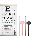 Snellen Eye Chart,Eye Chart,Snellen Eye ExamSnellen Eye Chart Pocket Eye Exam Kit com Ocluders Oculares Bonitos 20 Pés Optical Eye Test Reusable Wooden Frame Canvas Eye Chart para Crianças e Adultos
