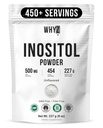 Myo-Inositol Powder 8 onças, Suplemento Natural Myo Inositol para suporte ovariano, Fertilidade e equilíbrio hormonal, Puro Inositol Powder, Myo-Inositol Supplement for Energy, Brain Health, 454 Servings