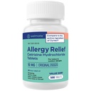 WELMATE - Alergia Alívio - Cetirizine HCl 10 mg - 24 horas Anti-histamínico - Não Drowsy - Espirros - Runny Nariz - Itchy Olhos & Garganta - Interior & Exterior Alergia Alívio Comprimidos - 500 Comprimidos