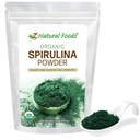 Z Alimentos naturais espirulina orgânica em pó - 100% espirulina pura, nutriente-densa azul-verde Algas Superalimento com Aminoácidos, Beta-Caroteno 15x - Mix em smoothies, Yogurt, Receitas, 1 lb