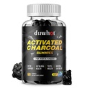 Ativado chicletes de carvão para crianças, 500mg Chewable Suplemento de carvão ativado para alívio de gás, Detox, Digestivo e Saúde Oral, Vegan sabor de mirtilo, 60 Contagem