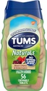 TUMS Naturals Antiácido de força Ultra mastiga para alívio da azia, cereja preta e melancia - 56 Conde