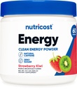 Complexo de Energia Nutricost (Strawberry Kiwi) (60 Servings) - Pó de Energia Limpa, 300g Suplemento dietético