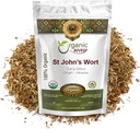 Via Orgânica St. John's Wort Corte & Sifted (Hypericum perforatum) - Chá de ervas - Europeu Wild-Harvest - Orgânico, Kosher & USDA Certified Vegan, Non GMO & Gluten Free - Albânia (8 Oz)