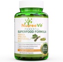 NutreeVit Fórmula de Superalimentos 100% Orgânicos Powerful - Imune System Booster Energy Pills with Moringa, Spirulina, Wheatgrass, and Kelp - 90 Count Bottle