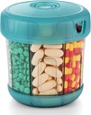 Organizador Suplemento Extra Grande com XL 7 Compartimentos Grandes, TPU Soft Lid Fácil de Carregar e Usar Dispensador de Comprimidos, 1 mês Jumbo Vitamina Holder Medicine Armazenamento