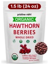 1.5 lbs (24 onças) 100% Orgânico Hawthorn Berries Secado Bulk □ Faça Hawthorn Berry Tea □ Europeu Wildcrafted Berries Faça chá bem-estar para o apoio do coração, pressão arterial e alívio de estresse (embalagem pode variar)
