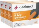 Dealmed Sterile flexível tecido adesivo bandagens - 1x3 Polegada - 100 / Caixa - 3 caixas - Primeiros socorros respirável Strip Pack - Soft Stretch ferida para kits médicos, de emergência e clínica