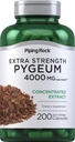 Piping Rock Pigeum Suplemento 4000 mg 200 Cápsulas para homens e mulheres Extrato de pygeum africanum bark ou extra-força extra