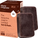 Marie Originals Itch Relief Saboneteira Corpo Wash Bar - All Natural Instant Alief de mordidas de insetos, varicela, Chiggers e outras irritações da pele ie. Sabonete calmante anti- coceira (2 embalagem)