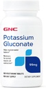 GNC Gluconato de potássio 99mg, 100 comprimidos, suporta a função muscular normal