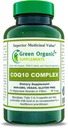 Suplementos Orgânicos Verdes Coq 10 Complexo, Ubiquinona, 90 VCaps, Alta Absorvível, Não-GMO, Sem Glúten (single)