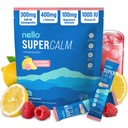 Nello Supercalm Powder Drink Mix, Limonada de framboesa, L Theanina, Ksm-66 Ashwagandha, Glycinate de magnésio, Vitamina D 3, Suplementos para Relaxamento e Foco, Sem açúcar, Não OGM, Em curso, 20 Ct
