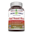Fórmulas surpreendentes Vermelho Levedura Arroz 1200mg Por Cápsulas de serviço Suplemento □ Não-GMO □ Gluten Free □ Made in USA (1 Pack, 120 Count)