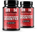 Suplementos de reforço de testosterona para homens - Bloqueador de estrogênio - Suplemento de energia natural, força e resistência - Crescimento muscular magro - promove perda de gordura - aumentar o desempenho masculino (2 garrafas)