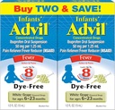 Reliever de dor líquida de Advil de lactentes e redutor de febre do bebê, Ibuprofeno infantil alívio da dor livre e remédio da febre, uva branca - 0,5 Fl Oz (2 pacote)