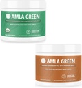 Amla Powder & Green Chá Suplemento Superalimentar com Groselhas indianas & Abóbora Especiaria, Orgânico, Vegan, 30 Servings SKU: GB-HB-30