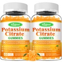 2 Pacote de pastilhas de citrato de potássio – Suplemento de potássio de alta potência para a saúde muscular, alívio do cãimbra perna, equilíbrio eletrolítico – Vegan, Não-GMO, Sem glúten, sabor laranja, 120 contagem