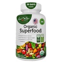 Orgânico Superalimento Verdes Frutas e vegetais Complexo - Suplemento dietético com 14 Verdes e 14 Frutas e Legumes com Alfalfa Rico em ingredientes orgânicos antioxidantes Não-GMO 60 Cápsulas