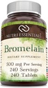 Bromelaína 500 mg 240 Comprimidos Suplemento □ Não- OGM □ Glúten Livre