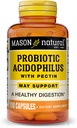 Mason Natural Acidophilus com cápsulas de pectina, Ajuda Digestiva - 100 Ea