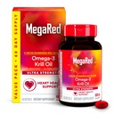MegaRed Ultra Força 1000mg Omega-3 Krill Oil Supplement com EPA/DHA, Astaxantina e Fosfolipídios, Nenhum óleo de peixe Aftertasto Suporta Coração, Cérebro, Articulação e Saúde dos Olhos, 60 Count Softgels.