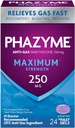 Phazyme Maximum* Força Anti-Gás 250 mg Simethicone gás alívio para adultos, Geles rápidos rapidamente Facilitar o enchimento, pressão e desconforto, 24 contagem