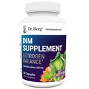 Dr. Berg DIM Suplemento Estrogênio Equilíbrio - Suplemento Original Estrogênio para Mulheres com Diindolilmetano para Sintomas Menstruais e alívio de Menopausa e Pimenta Preta para Absorção Melhorada - 60 Cápsulas