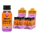 Ethan's Orgânico Imune Boost Shots, Elderberry Flavor. Sente-se melhor. Suporte de Imunidade, Feito com fruta real, Vitamina C, Vitamina D, Reishi, Zinco, sem açúcar adicionado (12 pacote de doses de 2 onças)