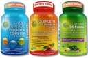 Hormonal Vegan, Immune & Gut Health Support Bundle – Quercetin 500mg com bromelaína, zinco e vitamina C + DIM 200mg com BioPerine® + 3-em-1 Probiótico 50 bilhões de UFC com enzimas digestivas e prebióticos