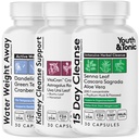 Juventude & Tônico Suporte de Detox Multi-Organ completo – 15 dias Colon Cleanser & Gut Detox, Lavar o Rim, Equilíbrio de Água & Saúde do Fígado, 90 comprimidos para mulheres e homens