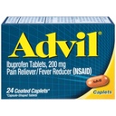 Advil Caplets revestidos Reliever dor e Redutor de Febre Ibuprofeno 200mg, 24 Contagem